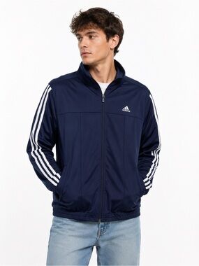 Vintage Early 2000s Adidas Track Jacket Men's M Navy Blue‎ Y2K Retro Sportswear